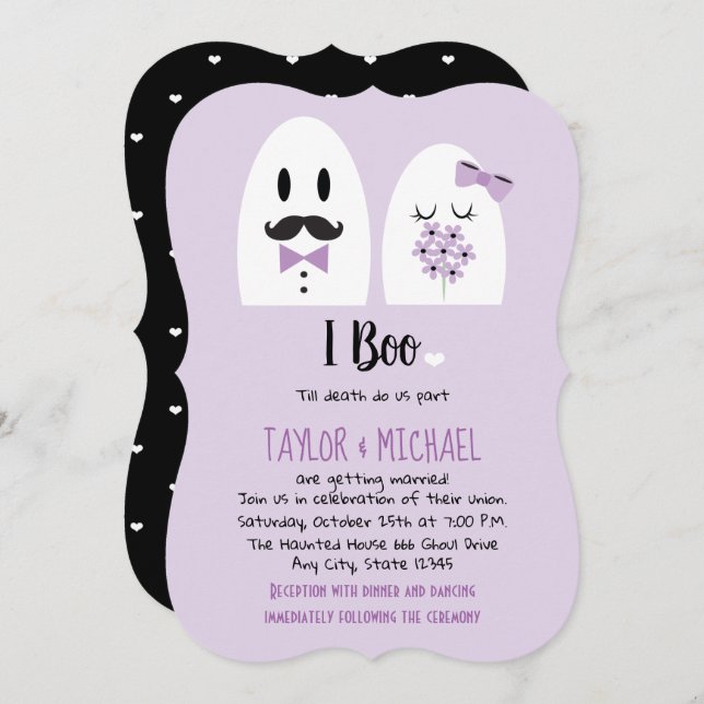 I Boo Halloween Convites de Casamento (Frente/Verso)