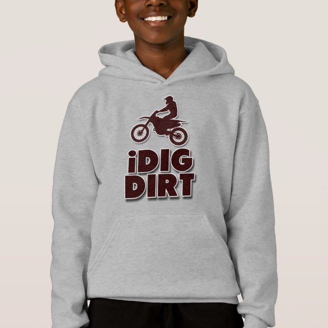 I Dig Dirt Engraçado Motocross Dirt Bike (Frente)