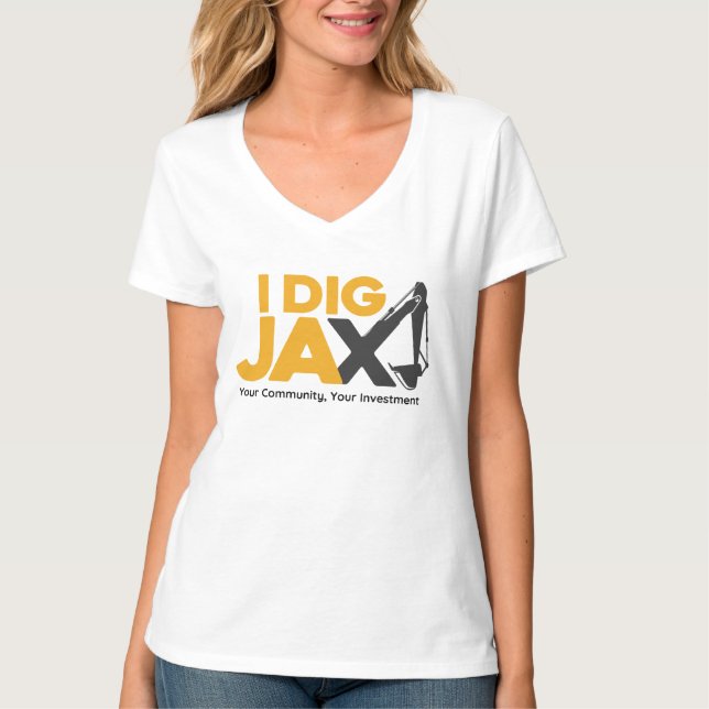 I Dig Jax V Camisa Do Pescoço (Frente)
