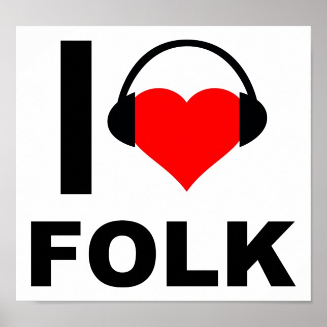 I Heart Folk Engraçado Poster (Frente)