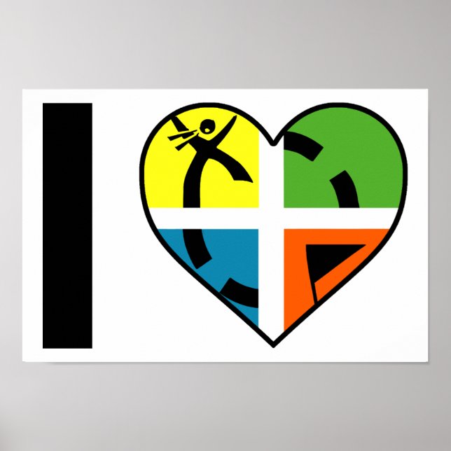 I Heart Geocaching Engraçado Poster (Frente)