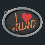 I Heart Holland ou no bk bt<br><div class="desc">I Heart Holland ou no Design da fivela de correia preta © Trinkets e coisas 2022 - AHP Design. Todos os Direitos Reservados.</div>