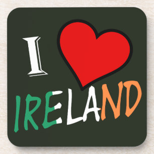 I Heart Ireland overlay Wh Plastic Porta copos Cor