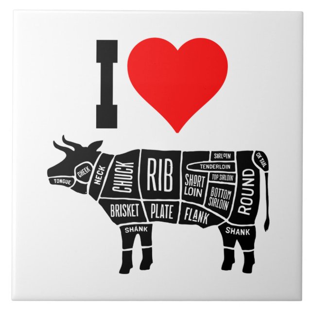 I Heart Love Beef Butcher Chef Cook (Frente)