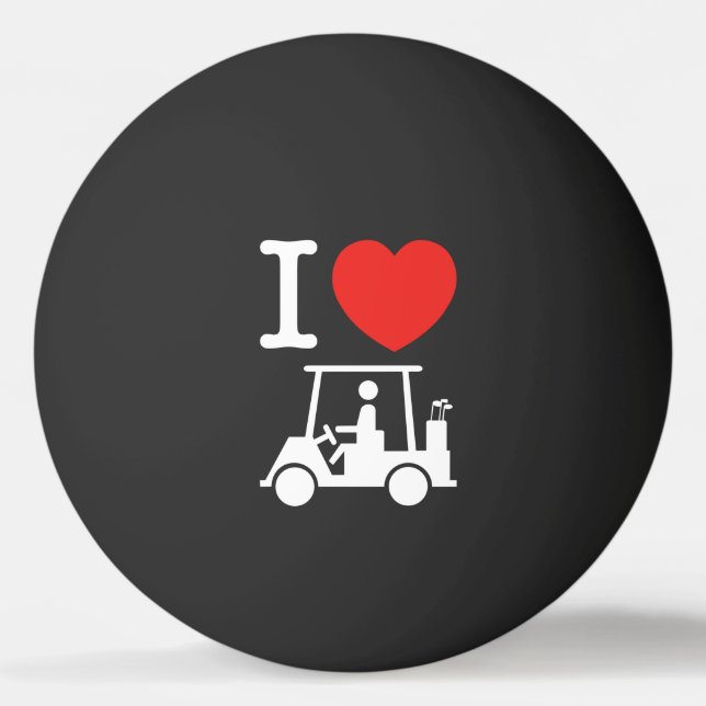 I Heart (Love) Golf Cart Bola de ping pong (Frente)