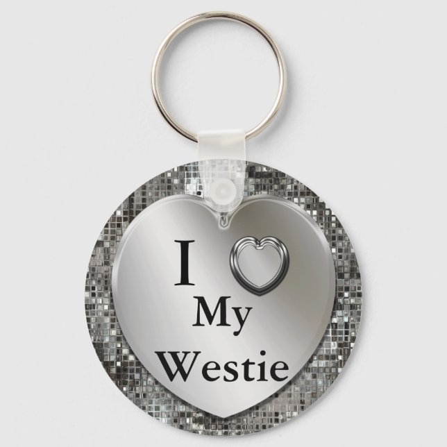 I Heart (Love) My Westie Chaveiro (Frente)