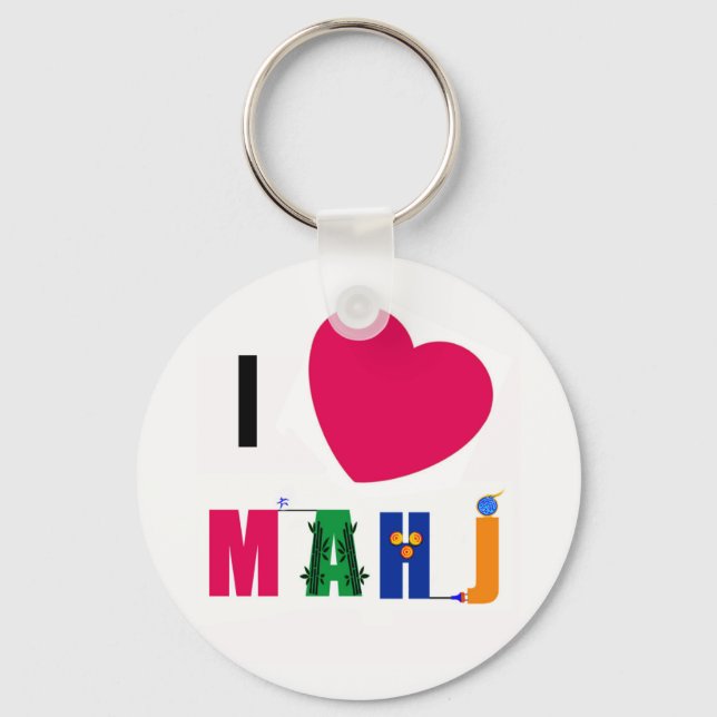 I Heart Mahj chaveiro (Frente)
