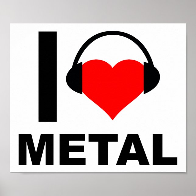 I Heart Metal Engraçado Poster (Frente)