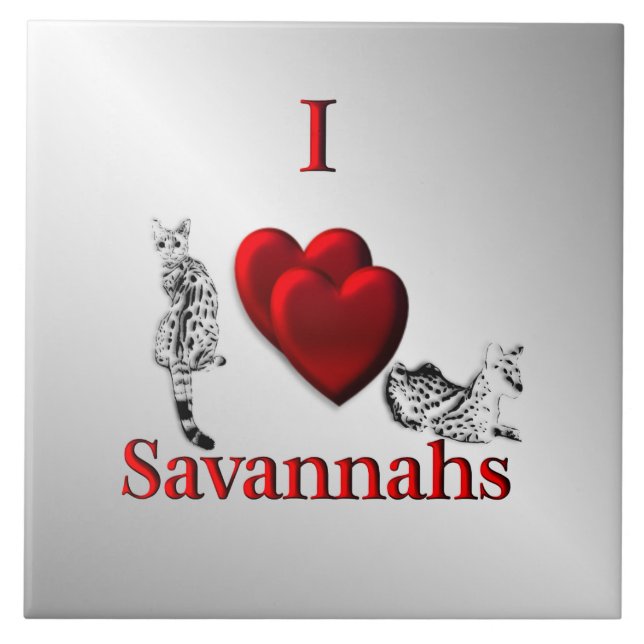 I Heart Savannah Cat Silver (Frente)