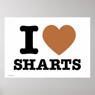 I Heart Sharts Engraçado Poster