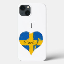 I Heart Suecia Pintada Bandeira Sueca