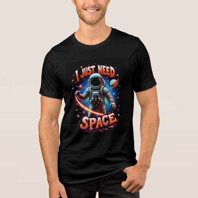 I Just Need Space – Neon Orange Astronaut Shirt (Frente)