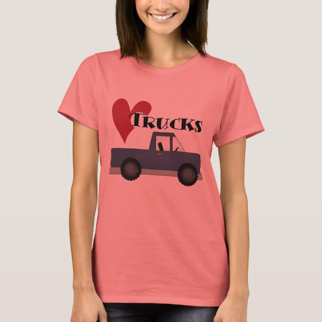 I Love (coração) Trucks Camiseta and Gifts (Frente)