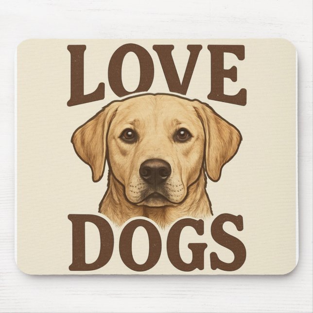 I Love Dogs Mouse Pad (Frente)