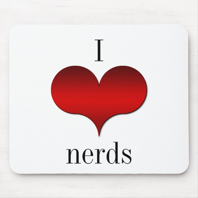 I Love (Heart) Nerd Mousepad (Frente)