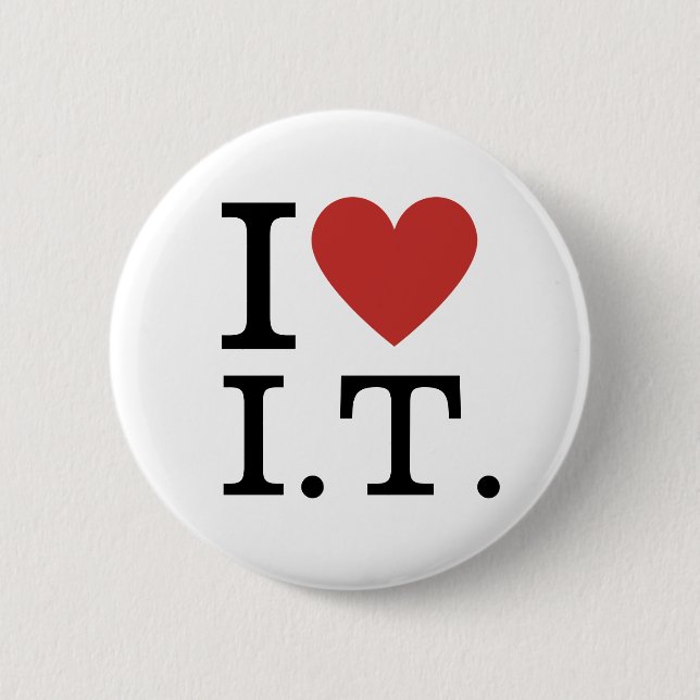 I ❤️ Love I.T. CUSTOMIZABLE Pins (Frente)