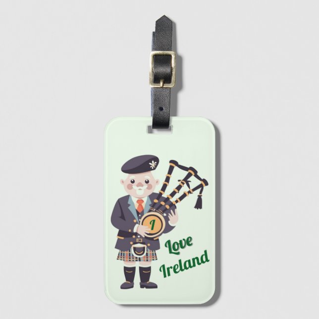 "I Love Ireland" - Etiqueta de bagagem acrílica (Frente Vertical)