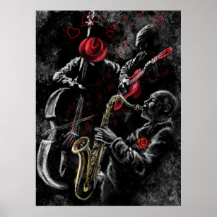 I Love Jazz Music Poster - Pintura