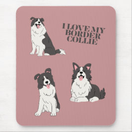 I Love My Border Collie Cute Mousepad Desk Mat