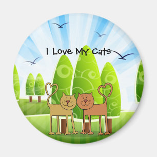"I Love My Cats", charmoso imã de geladeira