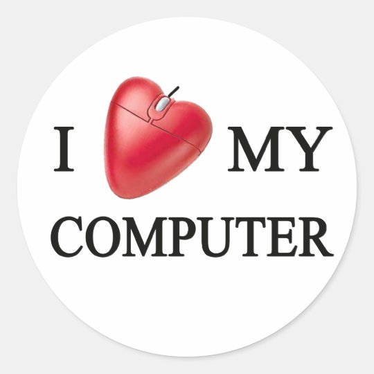 I LOVE MY COMPUTER ADESIVO REDONDO