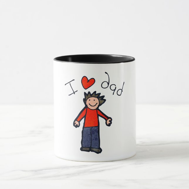 "I Love Pai" combo duas caneca tonta. (Centro)