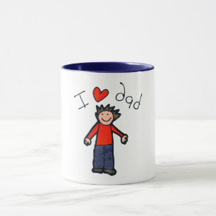 "I Love Pai" combo duas caneca tonta. Caneca