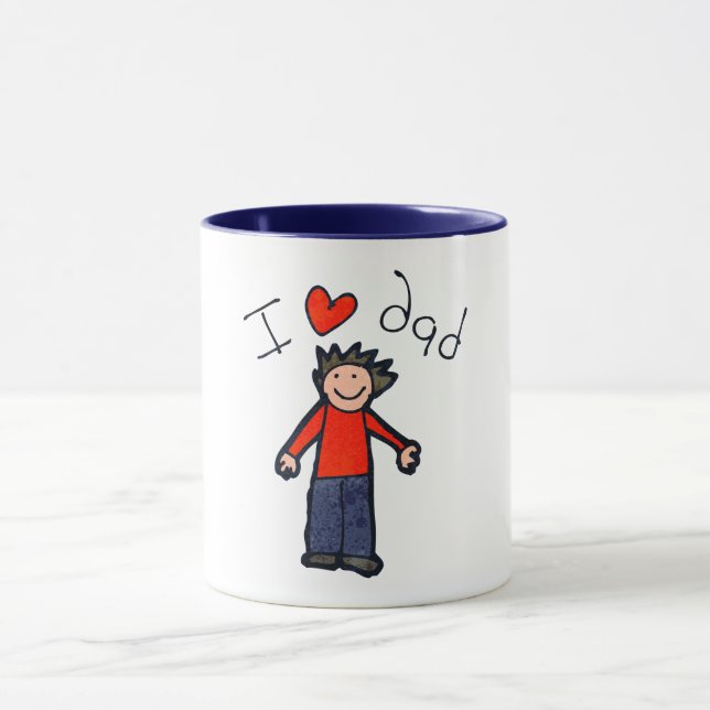"I Love Pai" combo duas caneca tonta. Caneca (Centro)