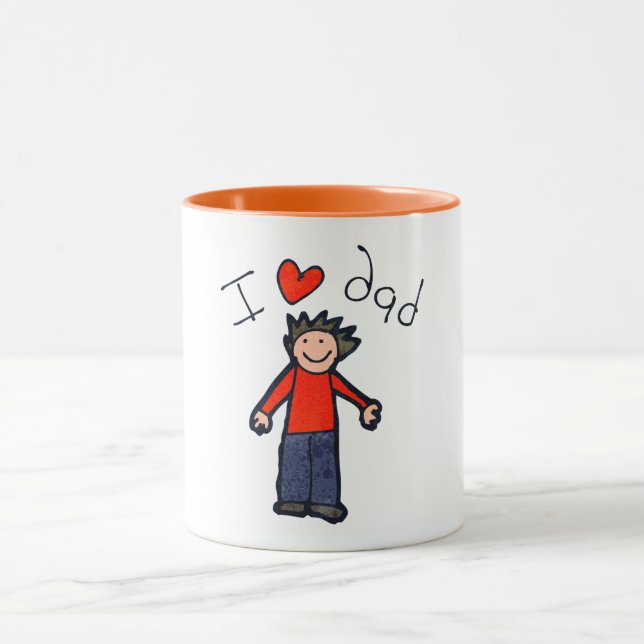 "I Love Pai" combo duas caneca tonta. Caneca (Centro)