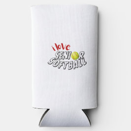 I Love Senior Softball Bottle Cooler