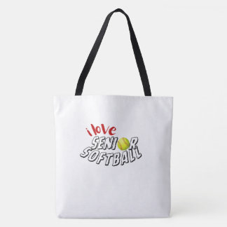 I Love Senior Softball Tote Bag