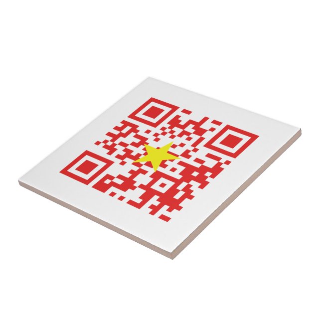 I Love Vietnam (Tôi Yêu Viet Nam) Flag QR Code (Lateral)