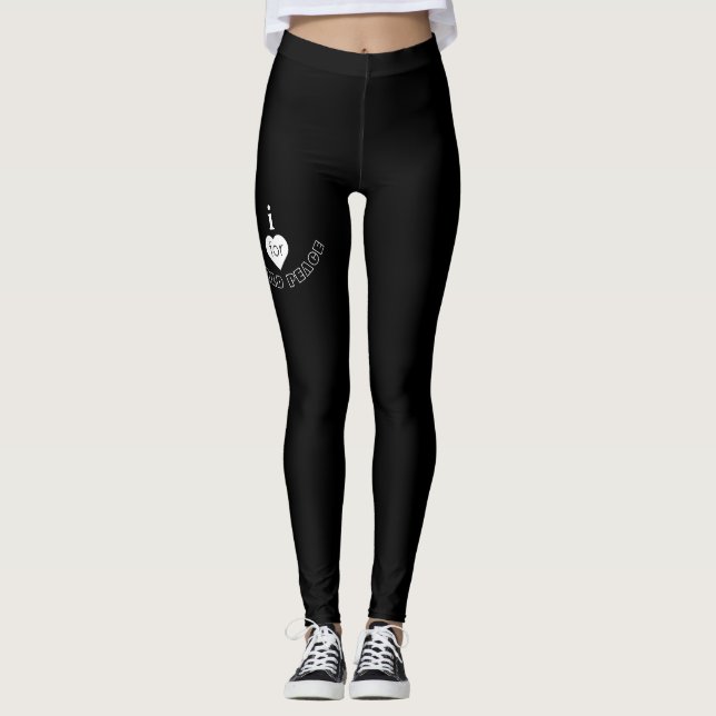 I Para Leggings Black Pela Paz Mundial (Frente)