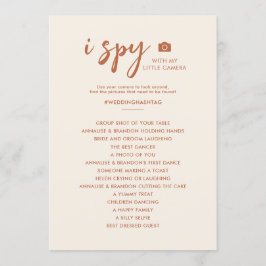 I Spy Photo Hunt Desert Weding Menu