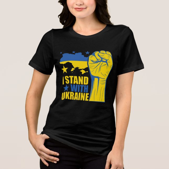 I stand with Ukraine. Support Ukraine. Tri-Blend S (Frente)