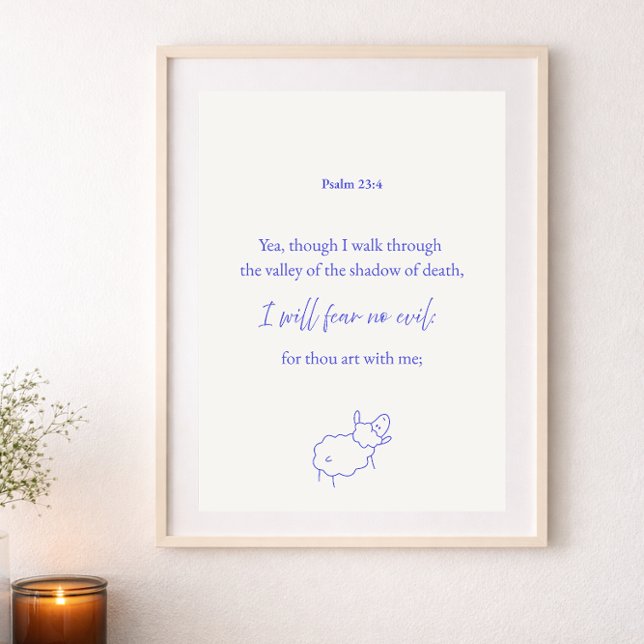 I Will Fear No Evil Psalm 23:4 Christian Poster (Criador carregado)