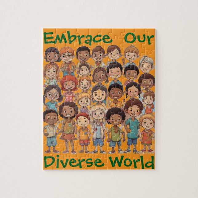 IA Abraça o nosso Quebra-cabeça do Mundo Diverso (Vertical)