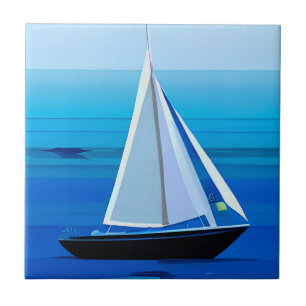 Iate Sob Vela, Cobalto Azul