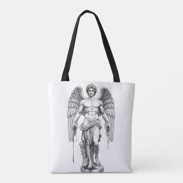 Icarus Greek Myth Line Art Tote Bag (Verso)