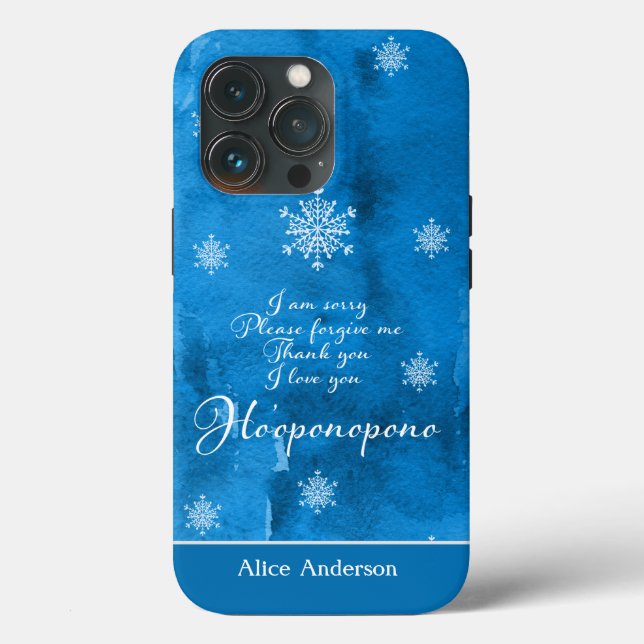 Ice Blue Ho'oponopono e floco de neve personalizad (Verso)