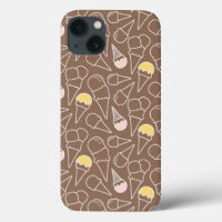 Ice Cream Cone Pattern on Brown
