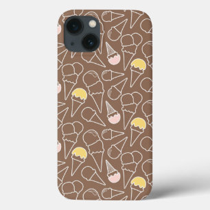 Ice Cream Cone Pattern on Brown