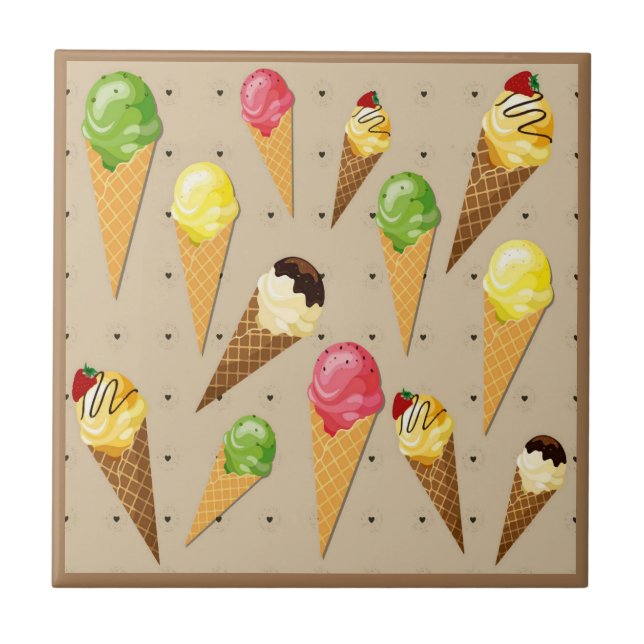 Ice cream cones hearts-Beige (Frente)