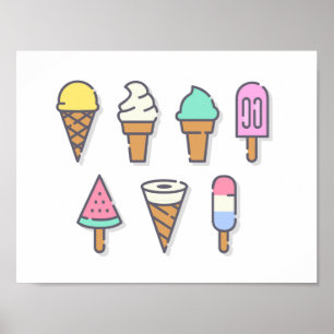Ice-cream Poster - pick your own background color!