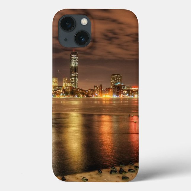 Ice partially melted on Charles River in Boston (Verso)