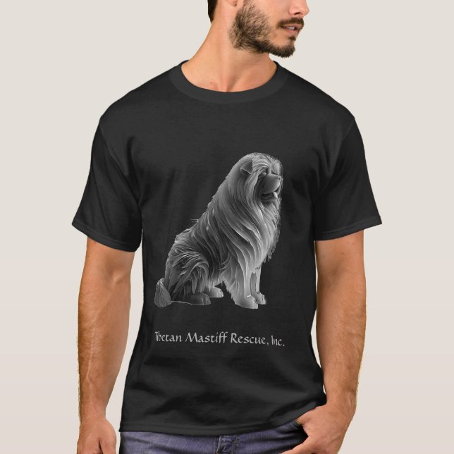 Íce Sentado Tibetano Mastiff Camiseta Negra (Frente)