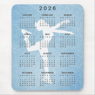 Ice Skater Design 2025 Calendar Mousepad