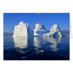 Iceberg árticos cartão de nota vazio azul & do