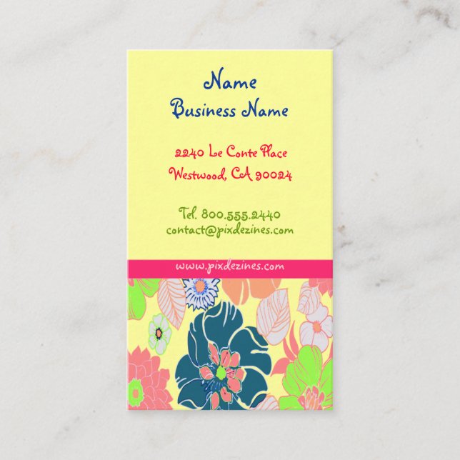 Icecream poppies retro florals cartões de visitas (Frente)