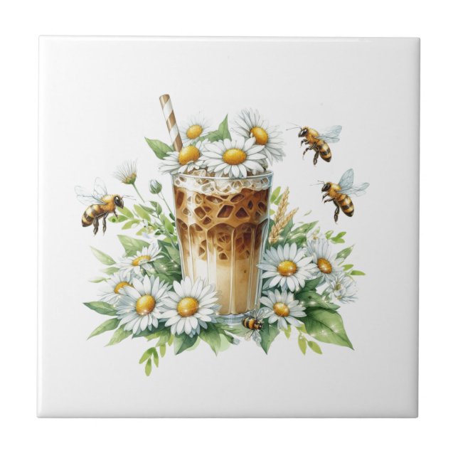 Iced Coffee & Daisy Garden Art (Frente)